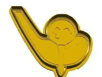 Golf ball and club cookie cutter 3D model