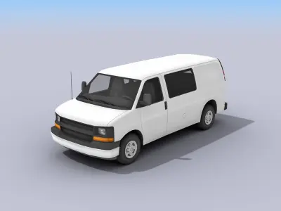 Full Size Van Low-poly 3D model