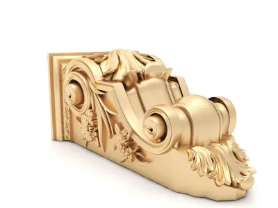 Corbel 1 gold ornate 3D model