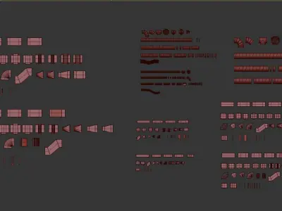 ventilation sistems Low-poly 3D model