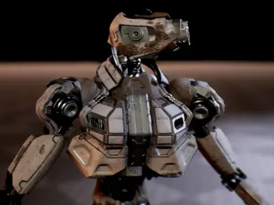 Sci-fi Robot Low-poly 3D model