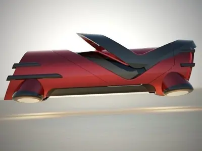 Hover tube futuristic vehicle 3D model