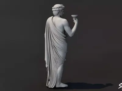 Dionysus Statue   Low-poly 3D model