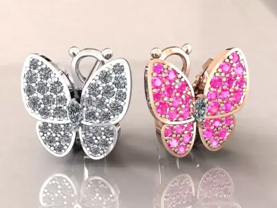 Two Butterfly VCA Earrings 3D print model