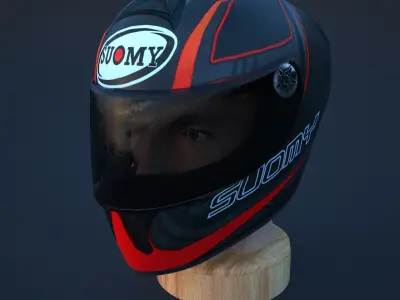 biker helmet Low-poly 3D model