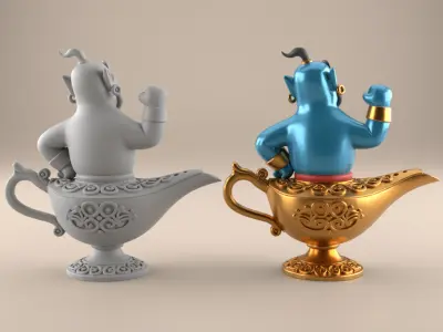 Fun Genie Lamp 3D STL File for Desk Decor Toys 7 3D print model