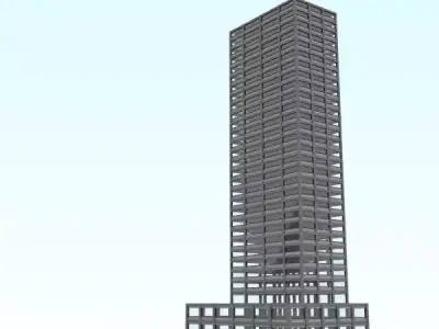 Reinforced concrete high-rise building 3D model