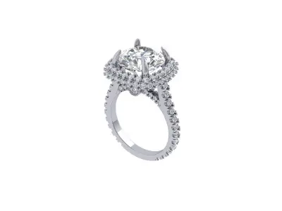 Solitaire Engagement Ring 3D print model 9