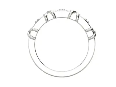 X ring sapphire in sterling silver 3D print model