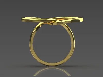 Gold ring with love knot design model gr0011 3D print model