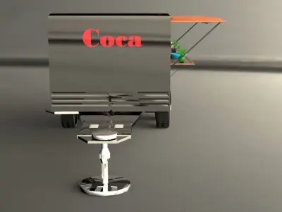 truk food Low-poly 3D model