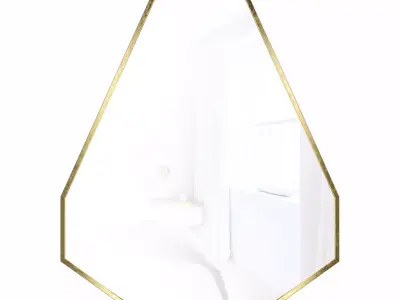 KFG088 Mirror in a metal frame color gold 3D model