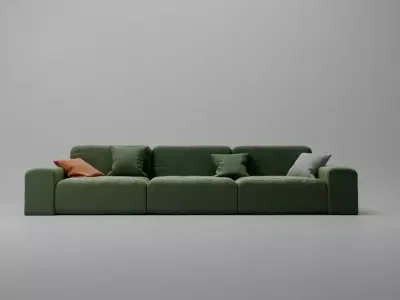 Modern 3-seat sofa by Studio Unbuilt 3D model