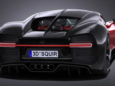 LowPoly Bugatti Chiron Sport 2019 Low-poly 3D model