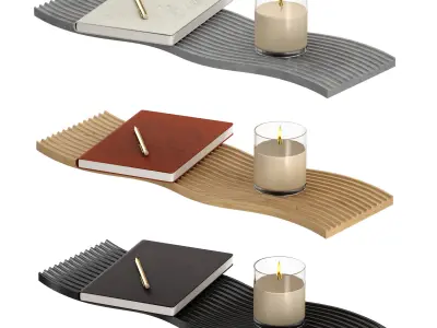 Decorative set - notepad pen candle stand 3D model