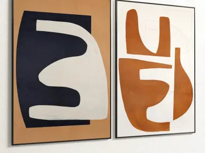 Plaster Two Photo Frame 73 Low-poly 3D model