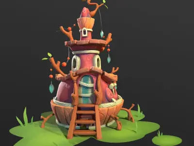 Fantasy House Low-poly 3D model