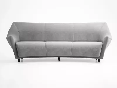 Ico Parisi Curved Back Sofa Manufactured by Ariberto Colombo 3D model