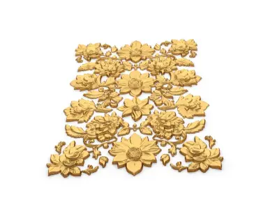 Classic carved decor ornament 415 3D model