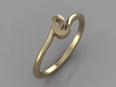 Alphabet Ring E 3D print model purchase