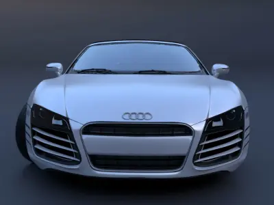 White car Audi R8 Spyder with stripes 3D model