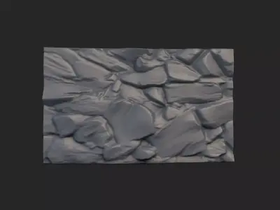 Kitbash Stone Wall Section Set 3D model
