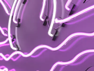 Pink Clam - Neon Sign 3D model