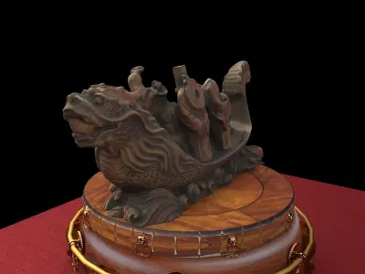 Chinese dragon boat  3D model