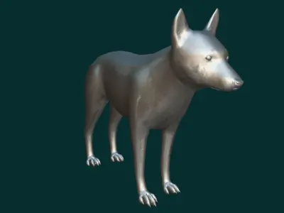 German Shepherd Puppy Dog Low-poly 3D model