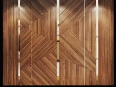 Decorative wall panel and headboard 3D model