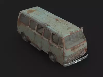 Abandoned Car - Chevrolet Sport Van Low-poly 3D model