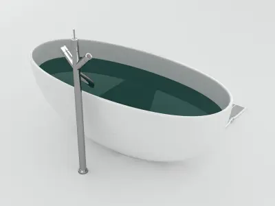 Modern Bathtub Setup 3D model