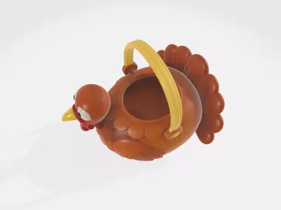Turkey Basket Thanksgiving Candy Holder Fall 3D print model