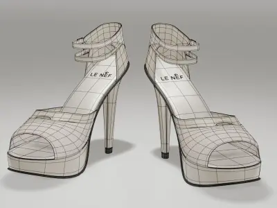 High Heeled Luxury Design Shoes  Low-poly 3D model