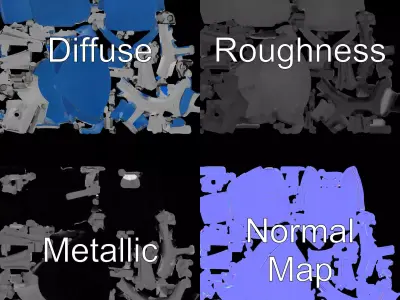 Blue Executive Chair model pack Low-poly 3D model