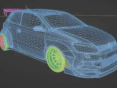 Volkswagen polo gti widebody 3D model