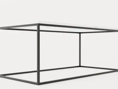 Carrie Coffee Table 120 Cm Marble White Black Low-poly 3D model