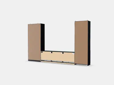 BRIMNES TV storage combination-glass doors 1 Low-poly 3D model