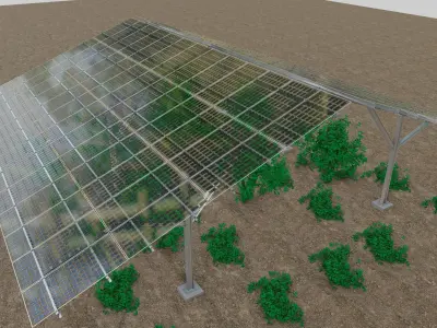 Solar Steel Construction For Farms Type-4 3D model