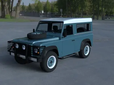 Full Land Rover Defender 90 Station Wagon HDRI 3D model