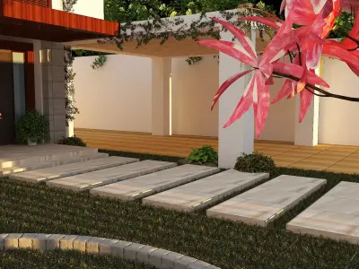 Duplex house 3d exterior view Free 3D model