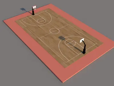 Court Stadium Field 5 Pack 3D Model Low-poly 3D model