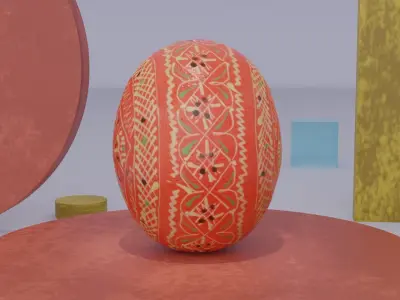 Easter egg 02 Low-poly 3D model