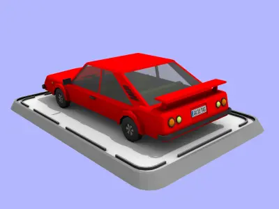 Cartoon Low Poly Sports Car Low-poly 3D model