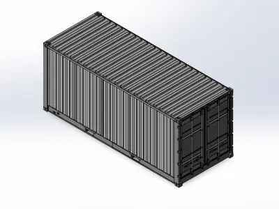 20ft Open Side Container Model 3D print model
