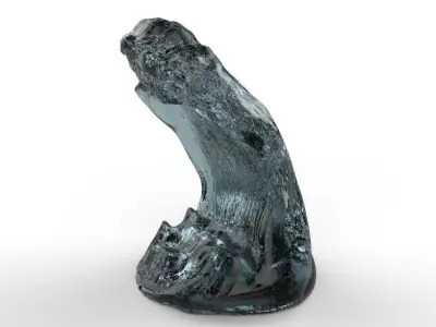 Waves 2 glass sculpture 3D print model