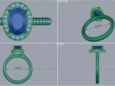 ring woman  3D print model 156