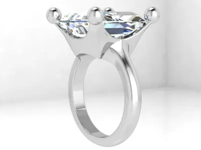 Emerald Solitaire Ring 4437 3D print model