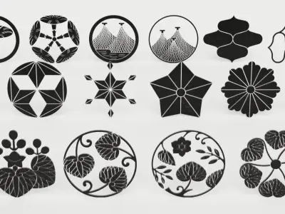 Traditional Japanese Emblems vol1 3D model