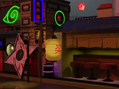 Naruto Ichiraku street  Free 3D model